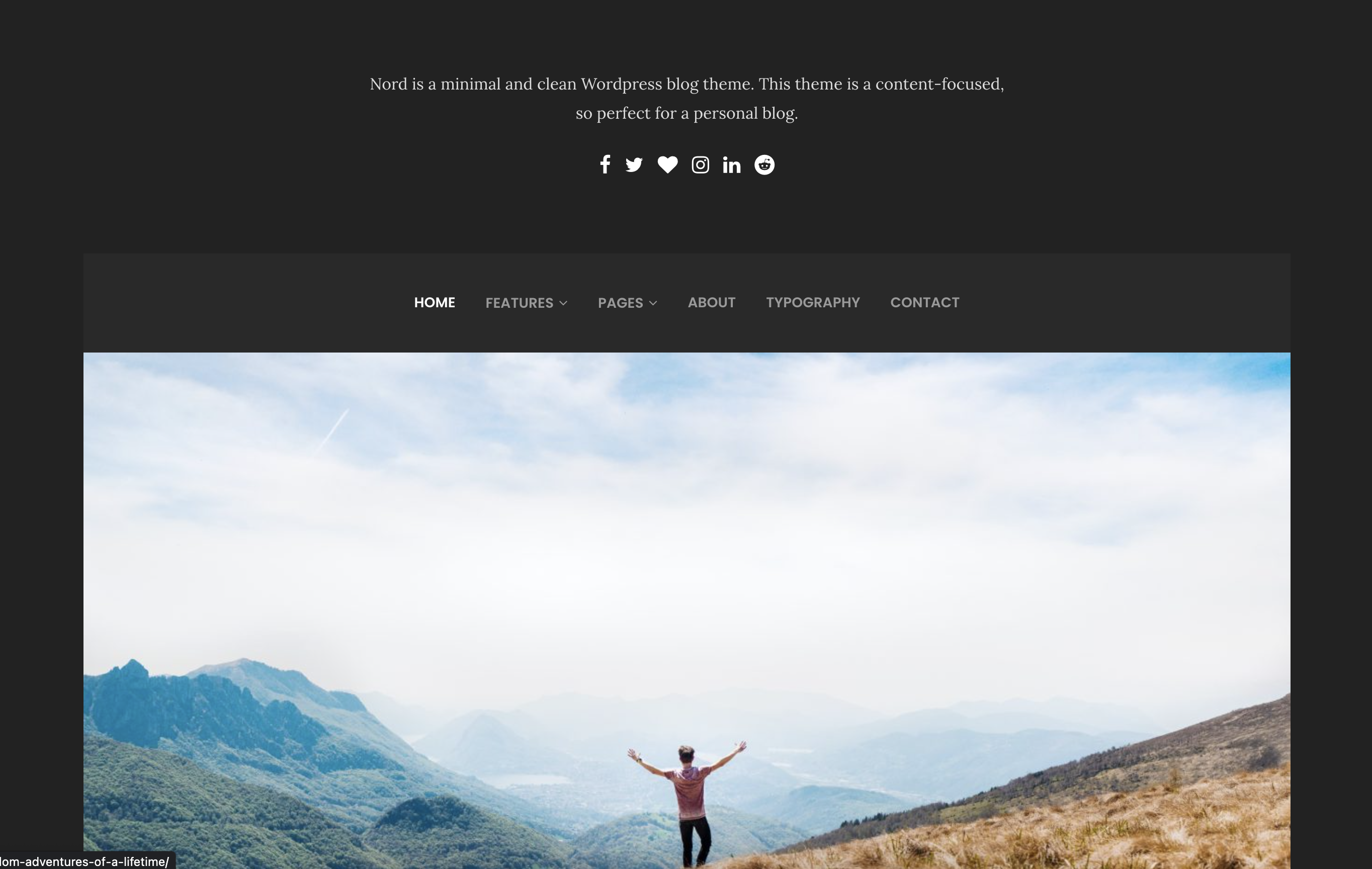 Nord - Minimal and Clean WordPress Personal Blog Theme