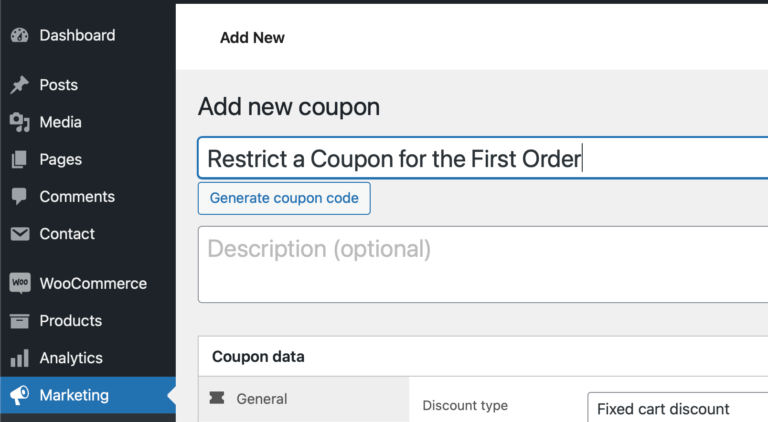 Restrict a Coupon for the First Order in WooCommerce