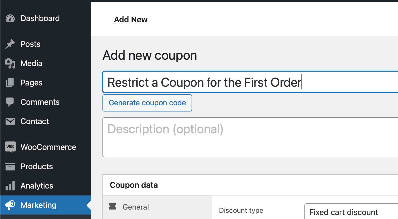 Restrict a Coupon for the First Order in WooCommerce